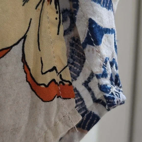 EUC-Floral Button-Up Blouse - Blue and Yellow - Picture 5 of 6